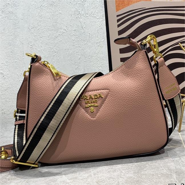 Prada-Imported first layer coarse lychee grain cowhide