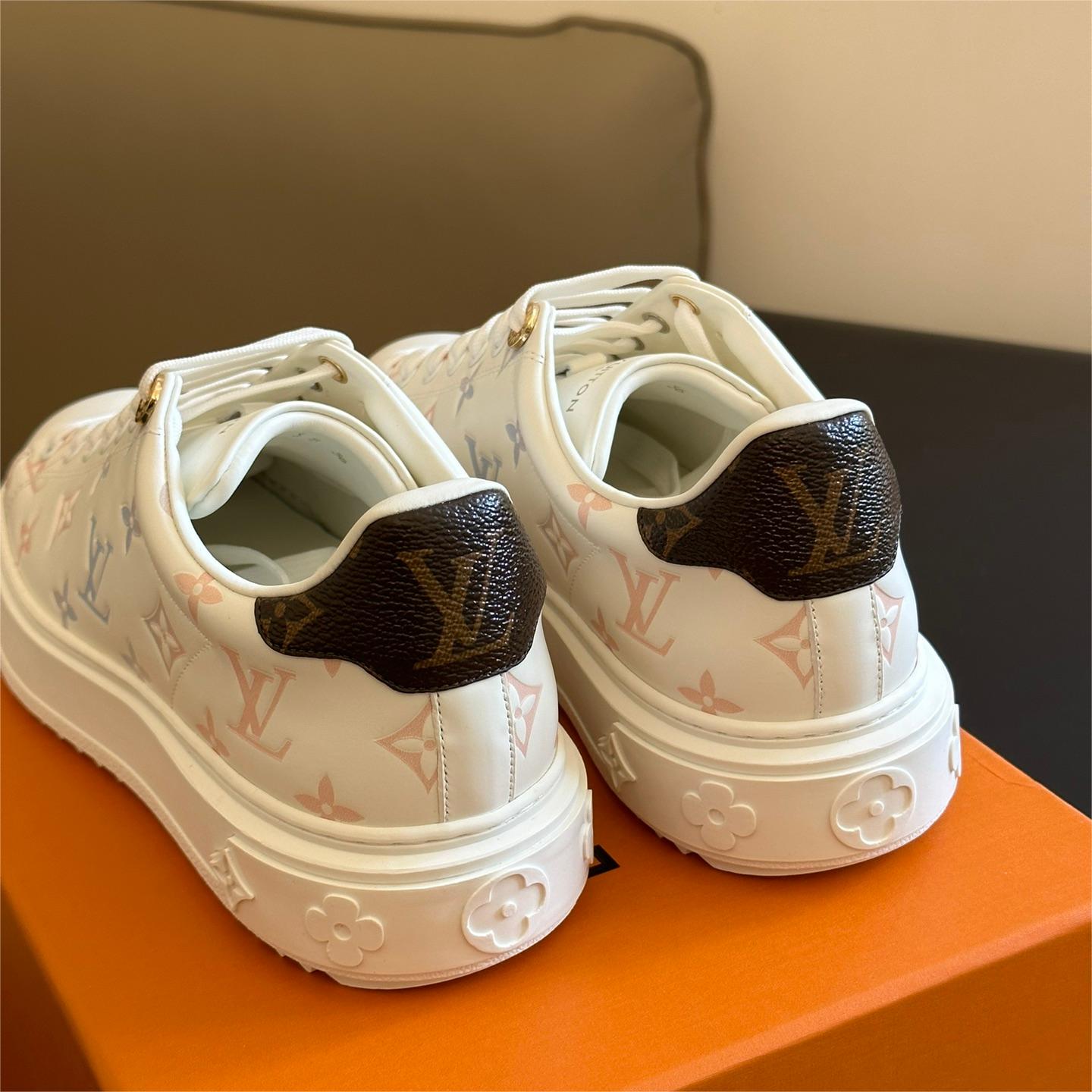 LV-3D printed cowhide classic white shoes