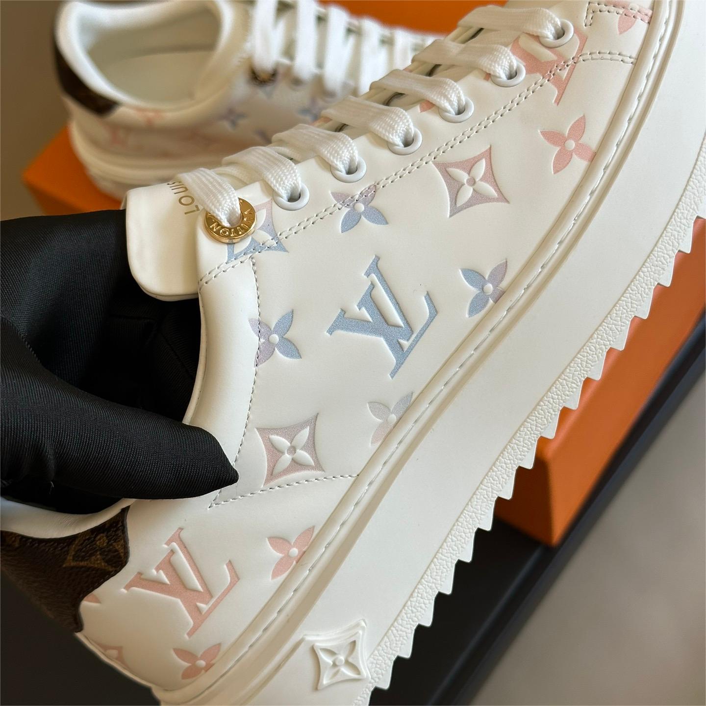 LV-3D printed cowhide classic white shoes