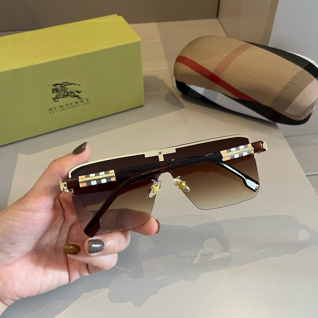 Burberry-new celebrity style one-piece driving mirror sunglasses