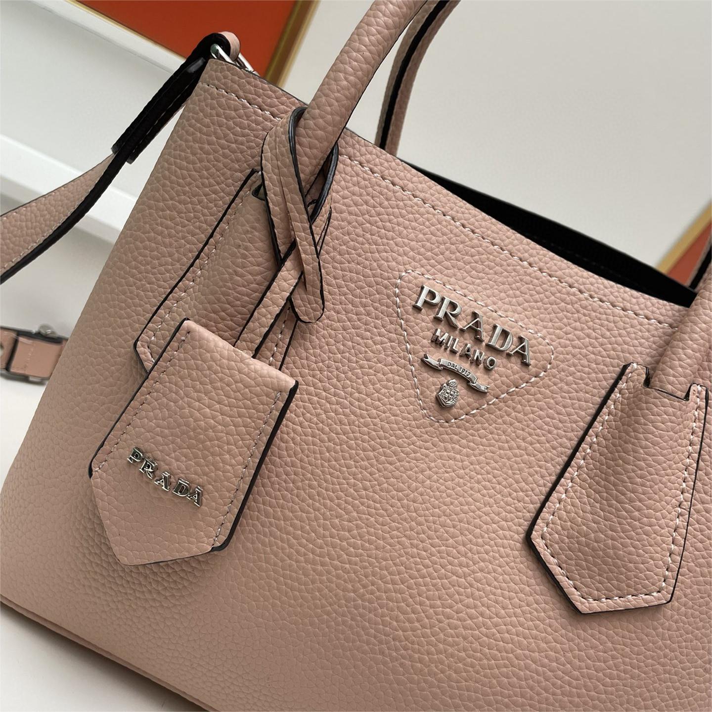 Prada-Litchi pattern double handbag