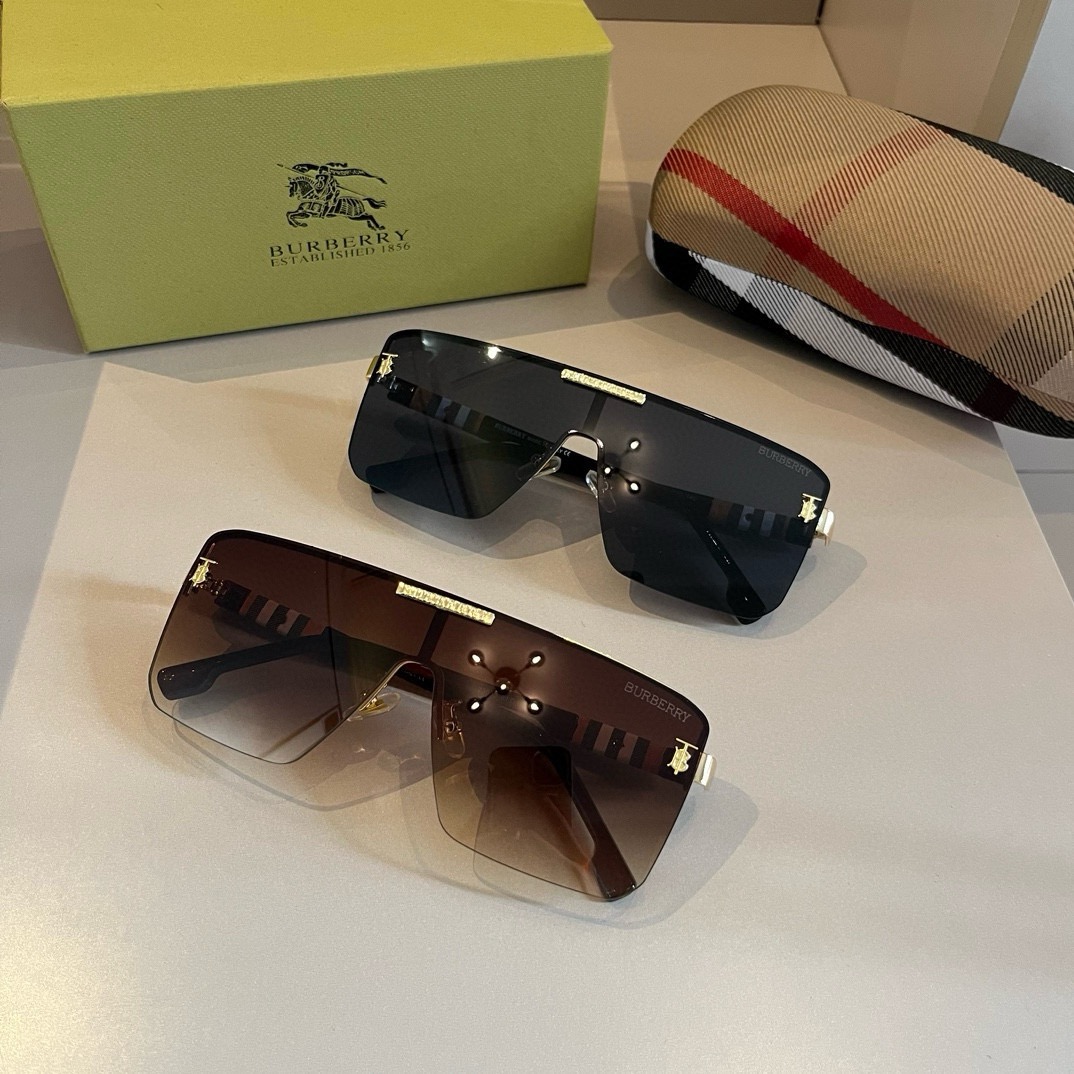 Burberry-new celebrity style one-piece driving mirror sunglasses