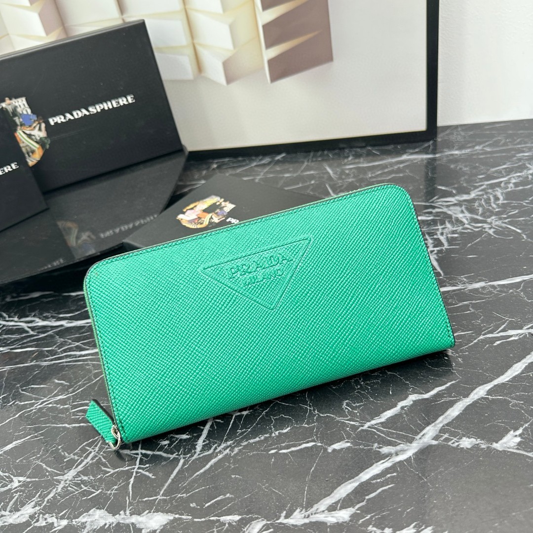 Prada-Safiano leather zipper bag wallet