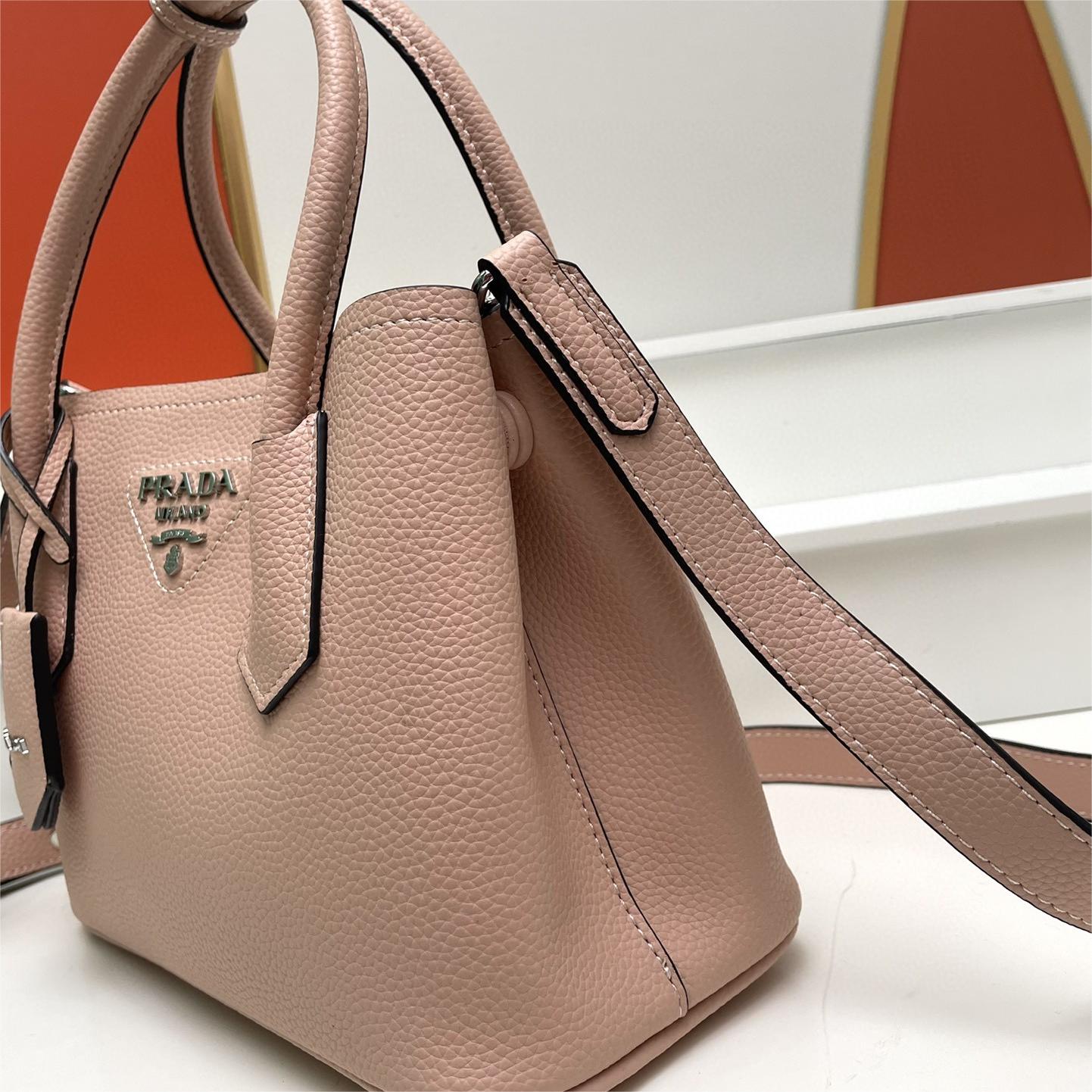 Prada-Litchi pattern double handbag