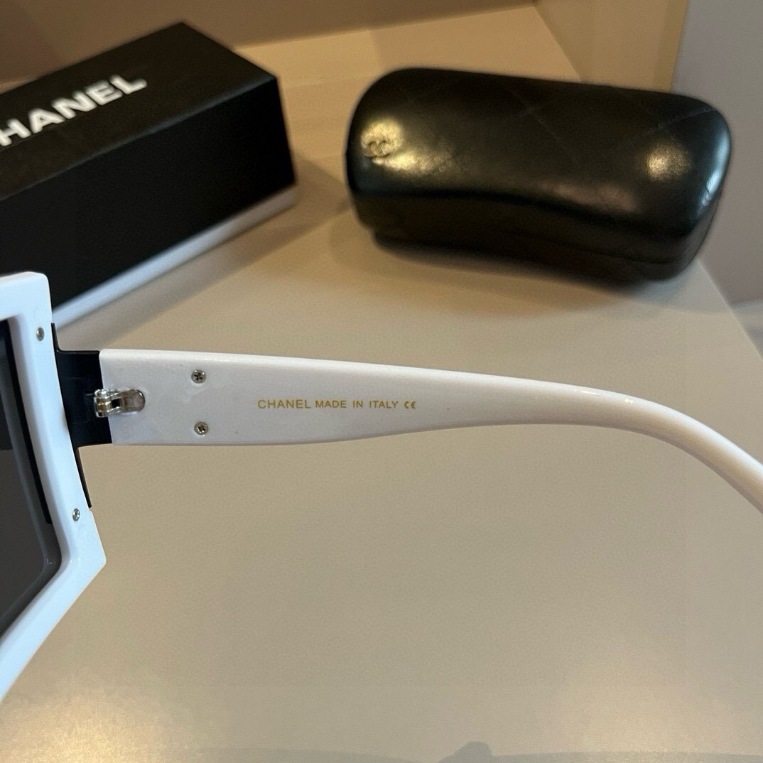 Chanel-Large Box Black and White Sunglasses