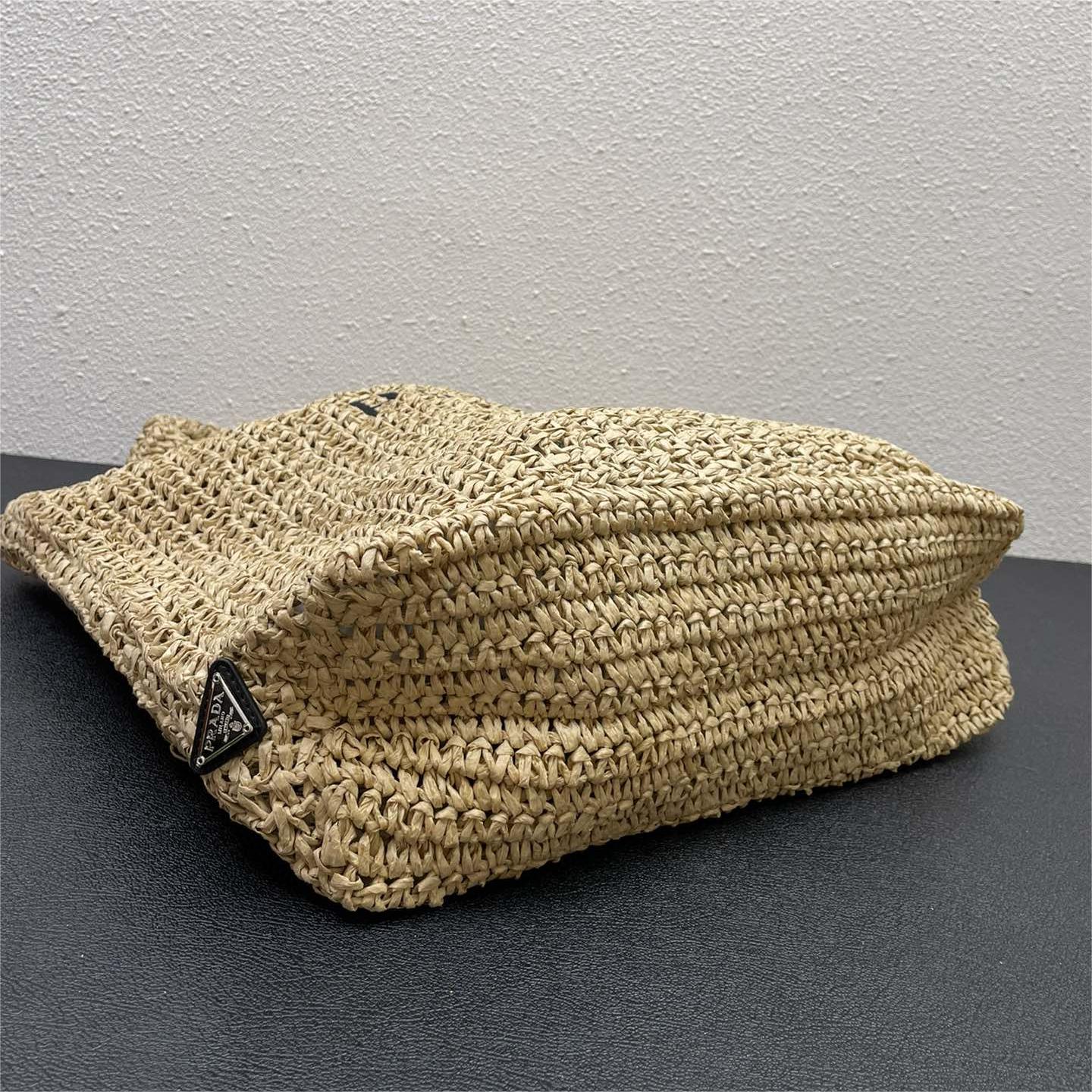 Prada-Hollow Lafite Grass Weaving Tote