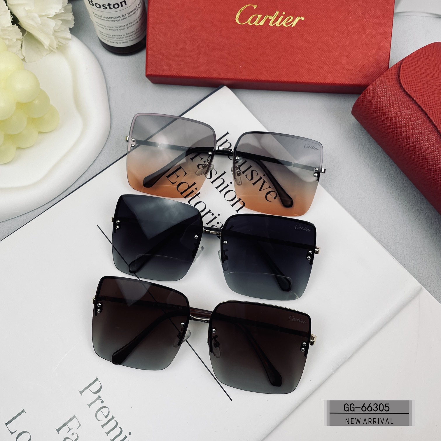Cartier-Women's Large Box Sunglasses