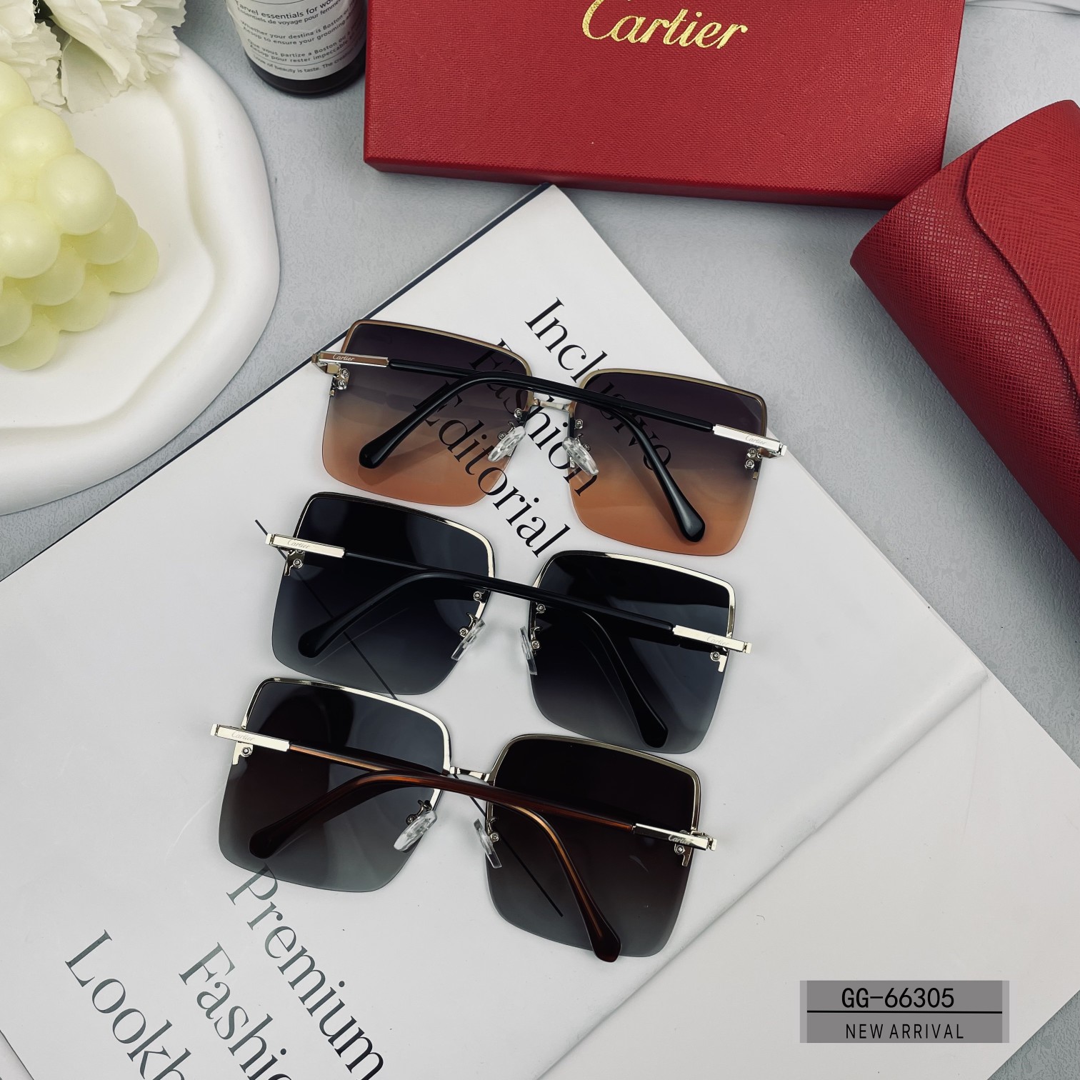 Cartier-Women's Large Box Sunglasses