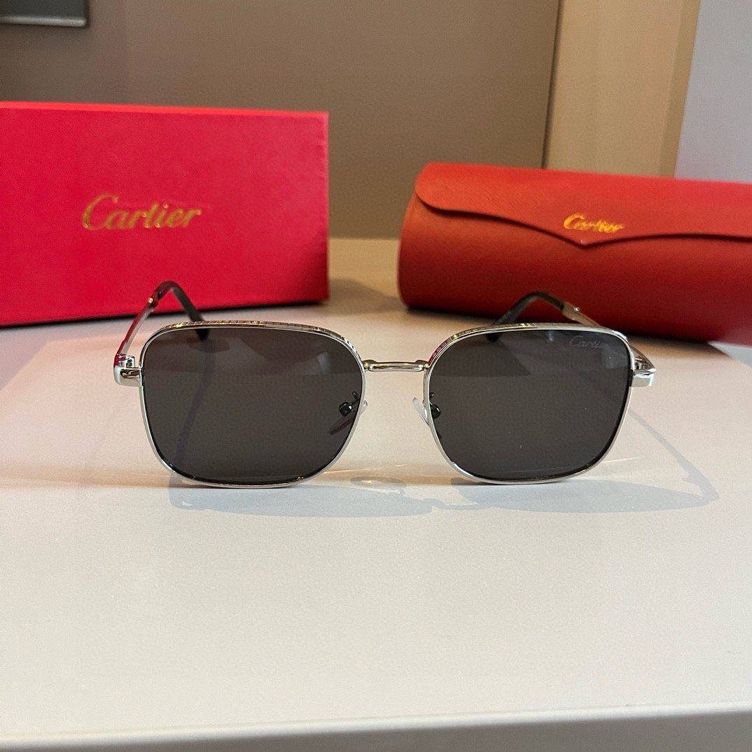 Cartier-round metal sunglasses