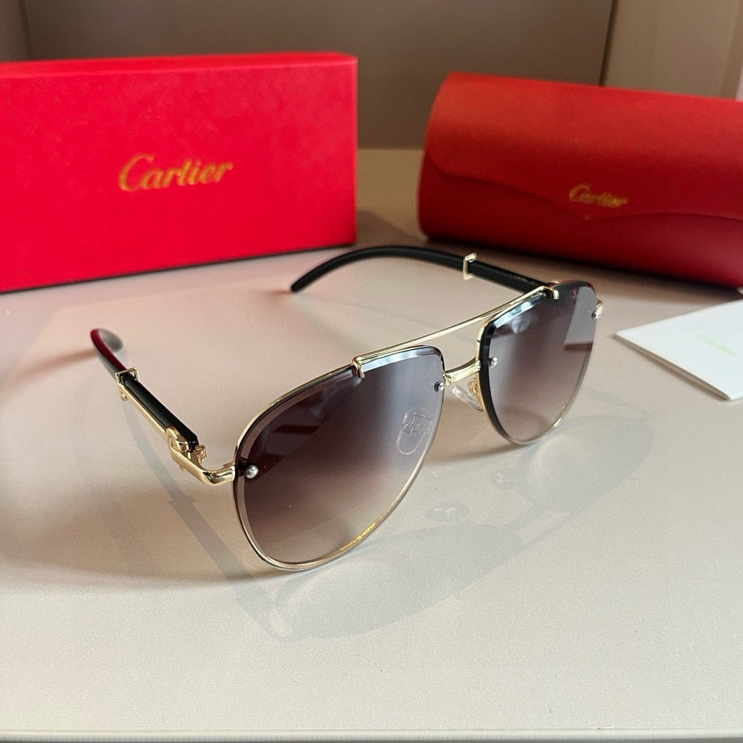Cartier-official website new men's frameless sunglasses