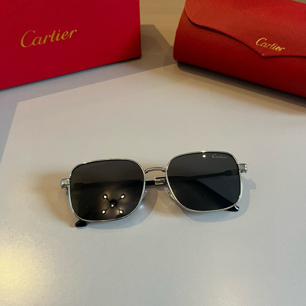 Cartier-round metal sunglasses