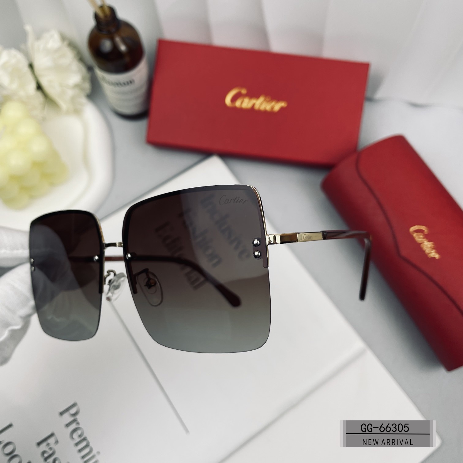 Cartier-Women's Large Box Sunglasses