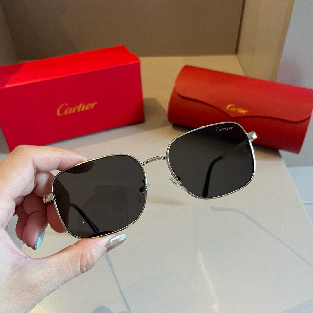 Cartier-round metal sunglasses