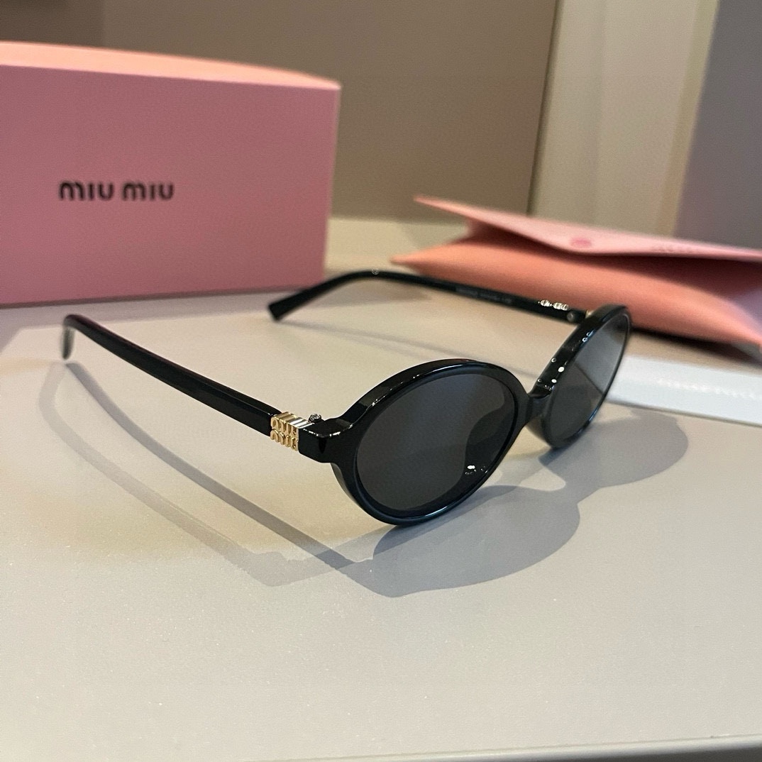 MiuMiu-2024 new retro oval frame versatile sunglasses