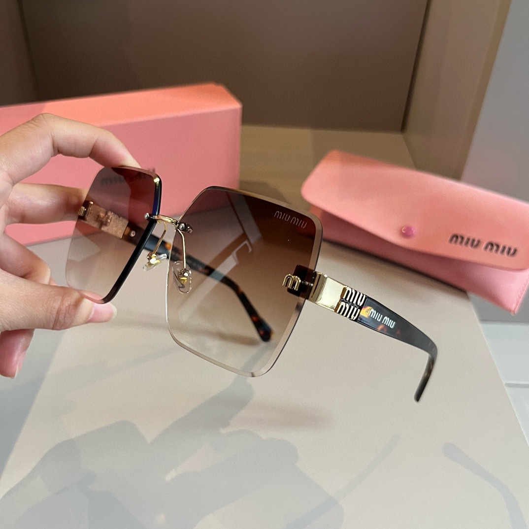 MiuMiu-2024 premium frameless women's sunglasses