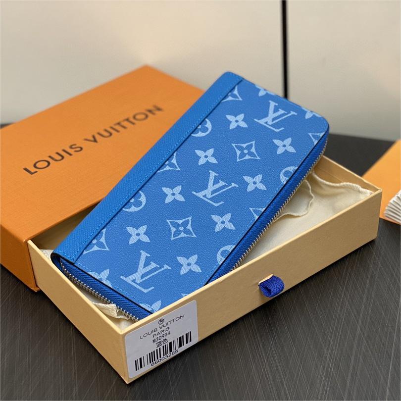 LV-Splicing Ta ï ga leather with monogram eclipse canvas wallet
