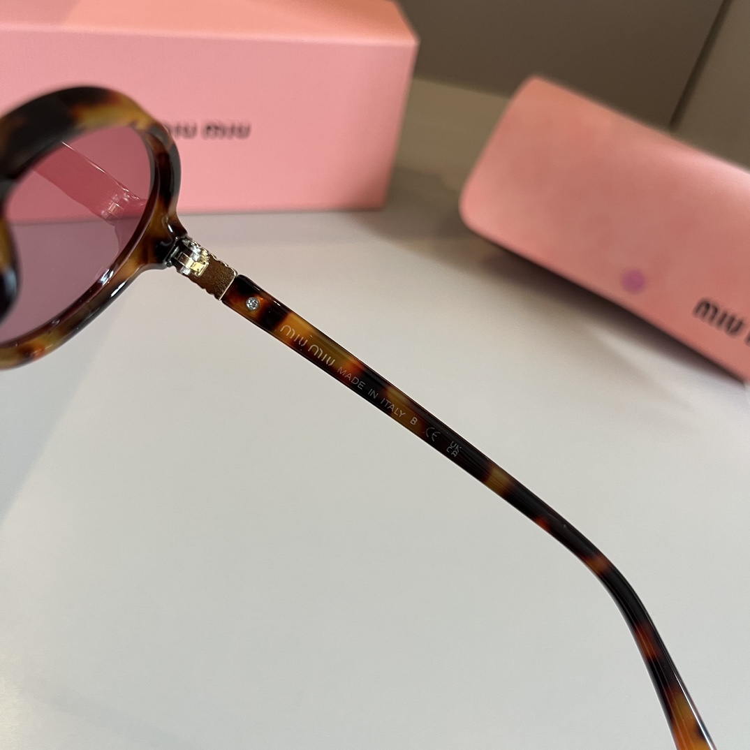 MiuMiu-2024 new retro oval frame versatile sunglasses