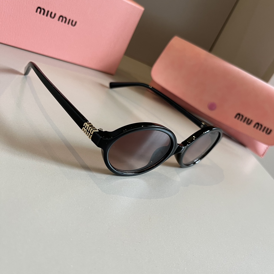MiuMiu-2024 new retro oval frame versatile sunglasses
