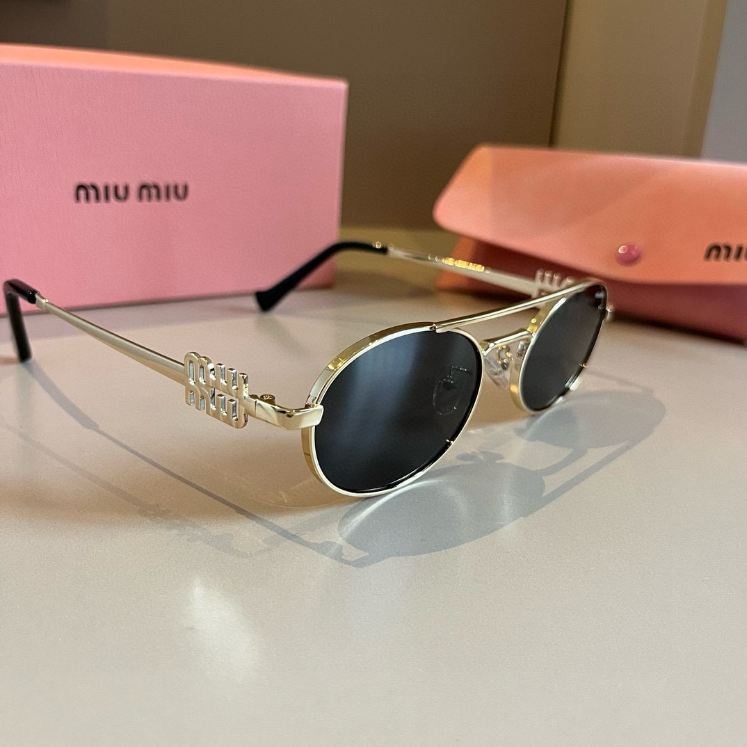 MiuMiu-2024 New Retro Metal Small Frame Sunglasses