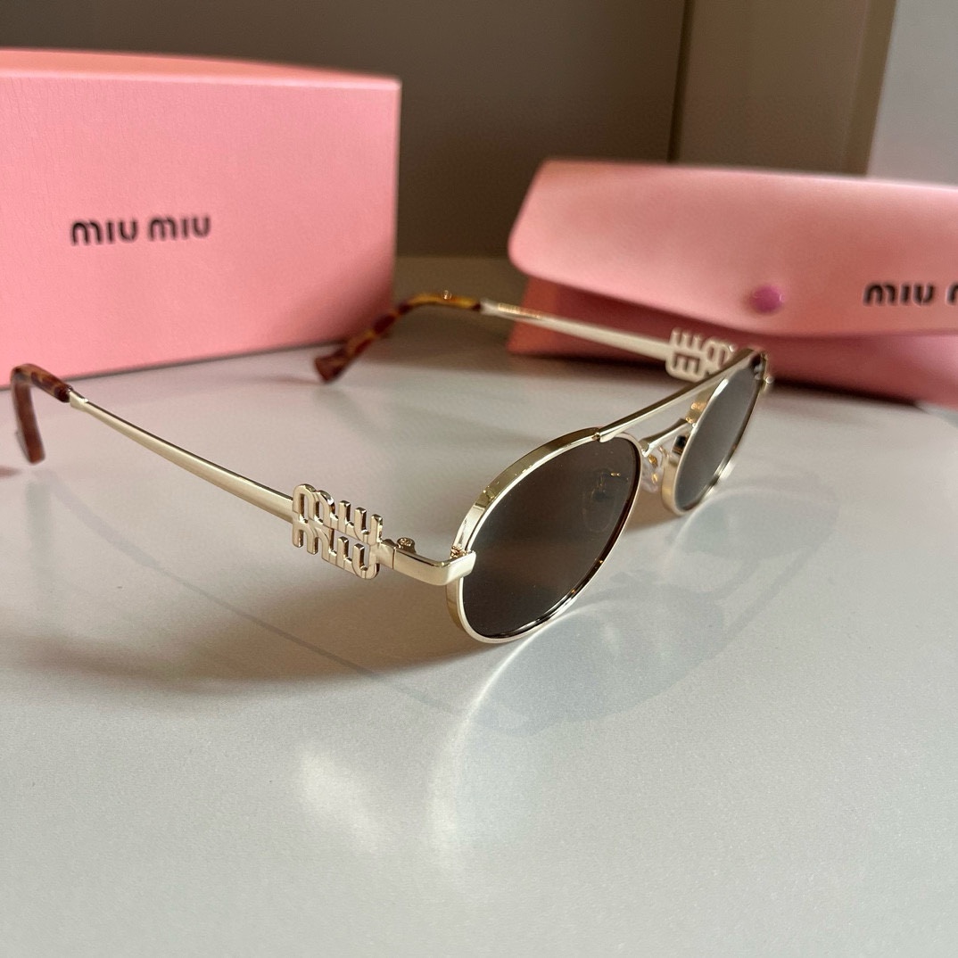 MiuMiu-2024 New Retro Metal Small Frame Sunglasses