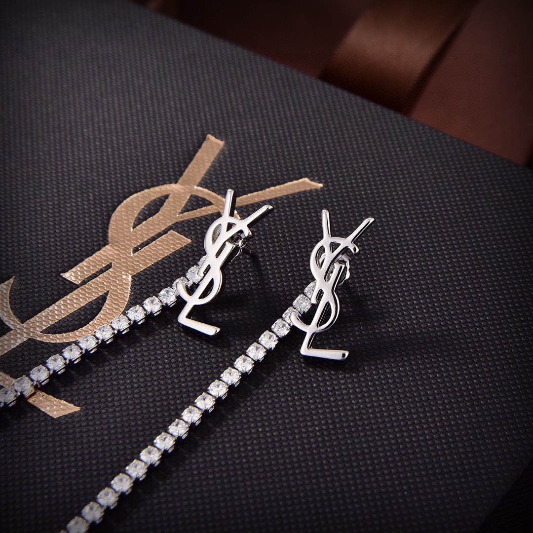 YSL-Elegant abstract earrings made of brass material