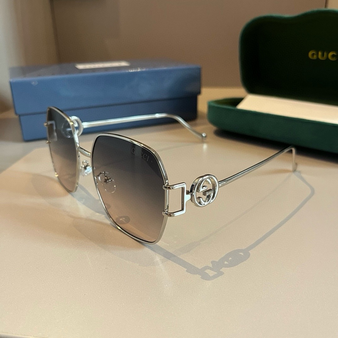Gucci-unisex round frame fashionable sunglasses