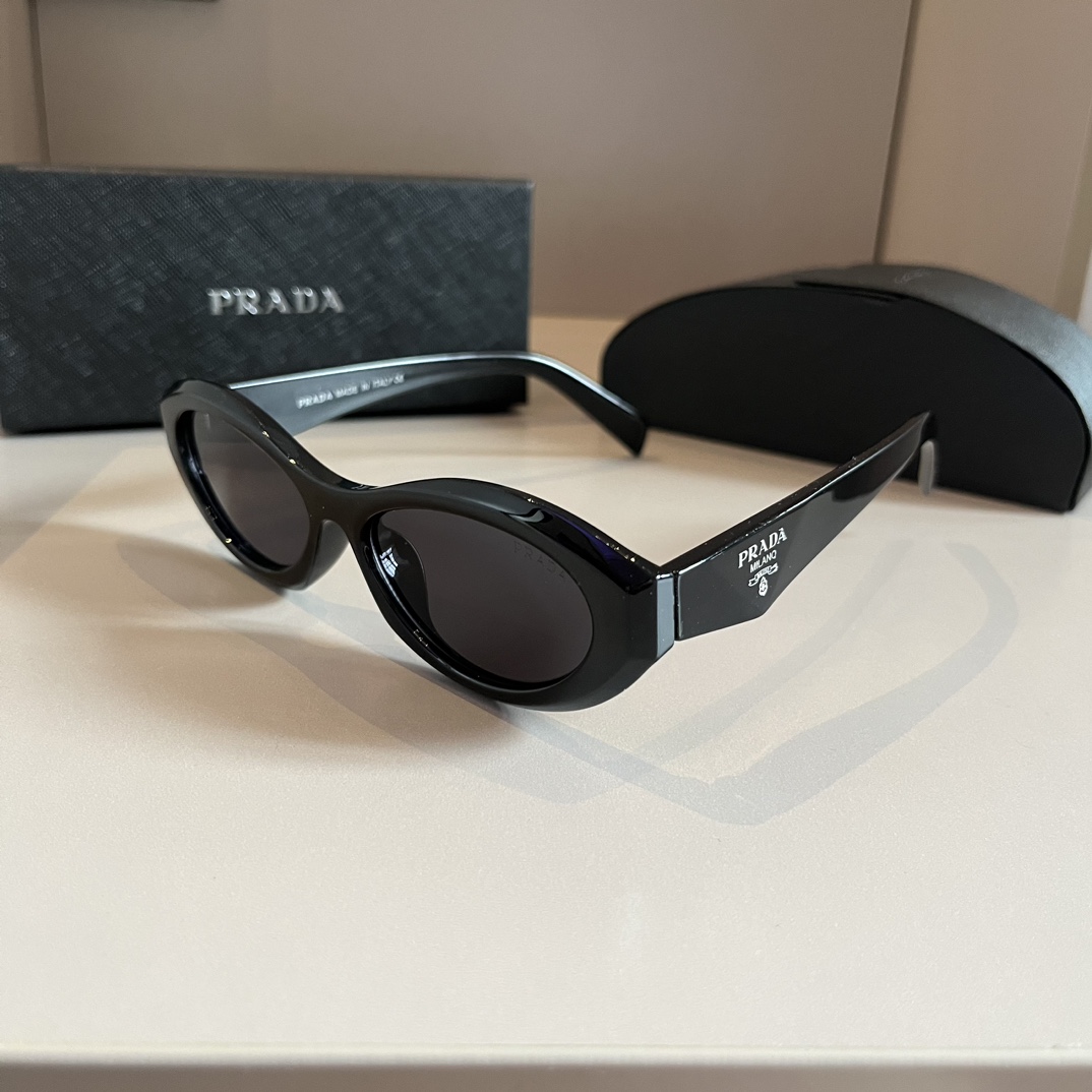 Prada-Symbol Series Narrow Frame Cat Eye Sunglasses