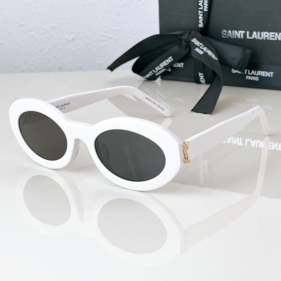 YSL-Cat Eye Round Frame Sunglasses