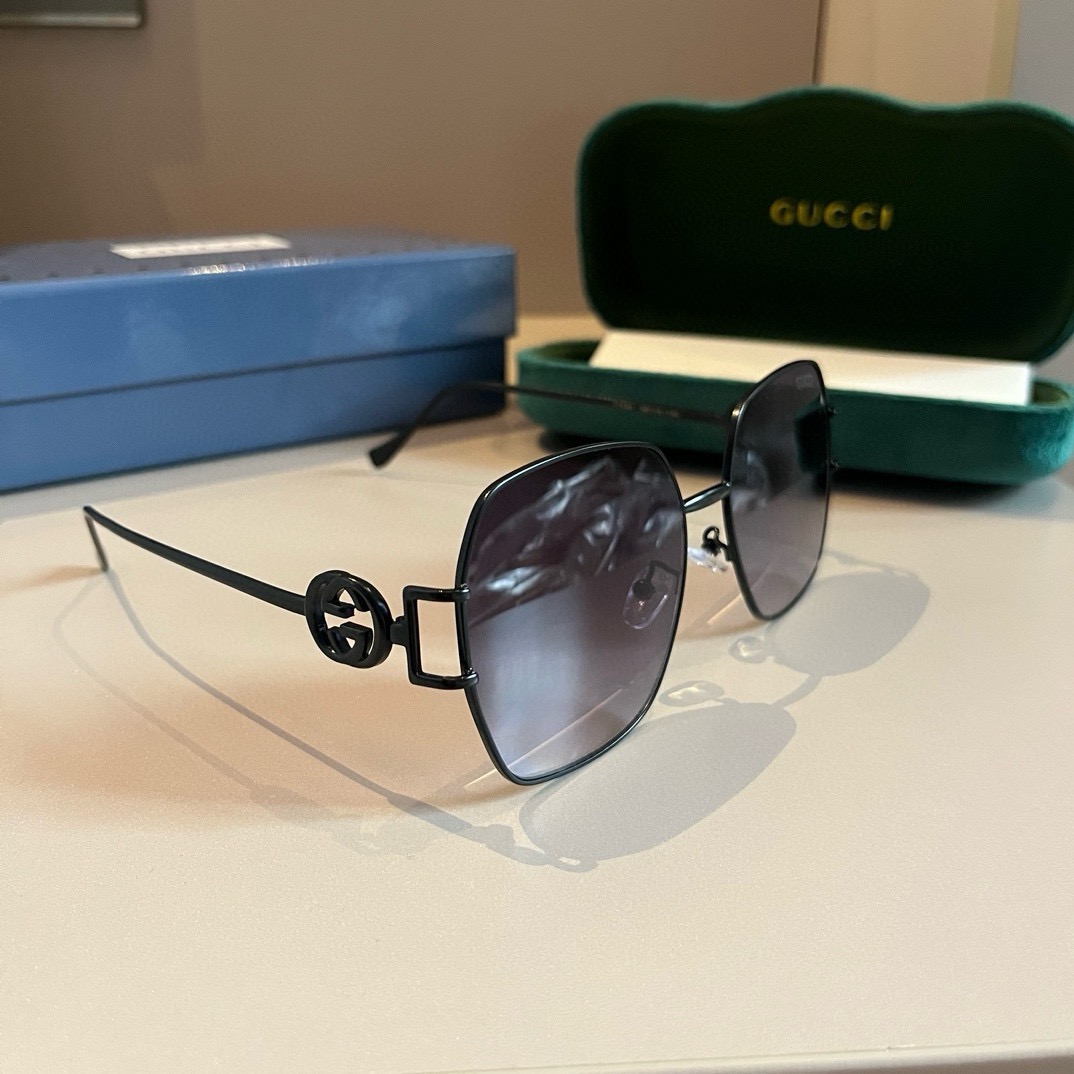 Gucci-unisex round frame fashionable sunglasses
