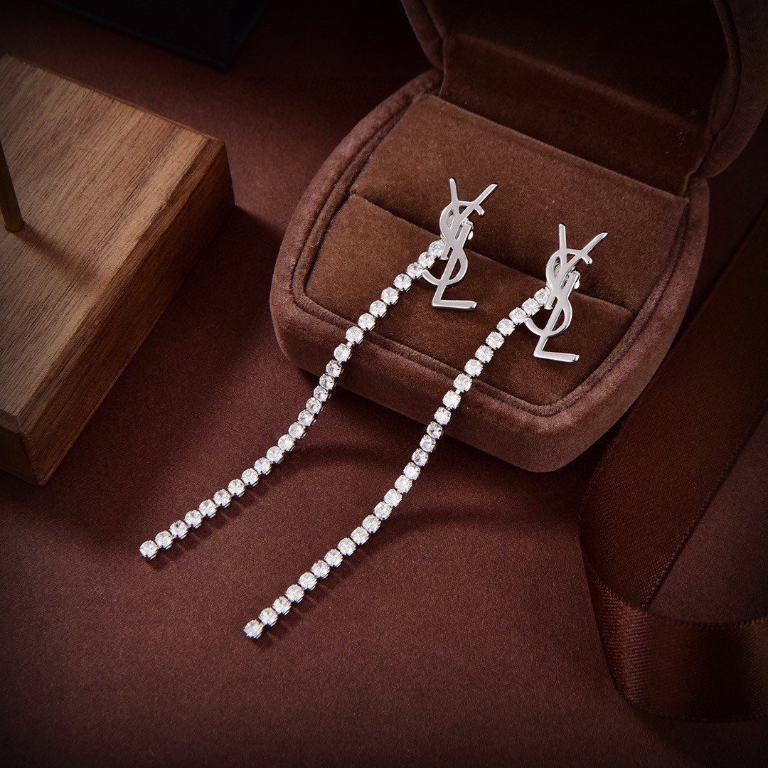 YSL-Elegant abstract earrings made of brass material