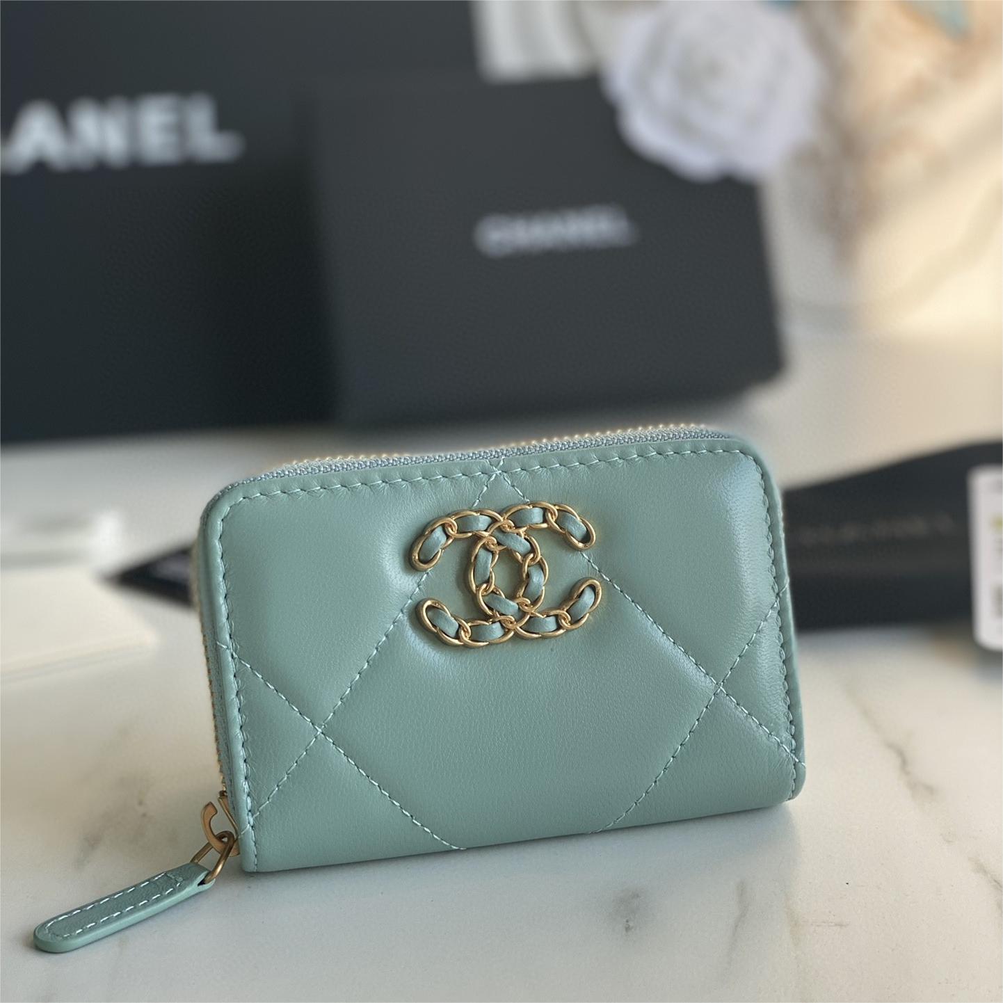 Chanel-Daling Grid Small Zipper Wallet