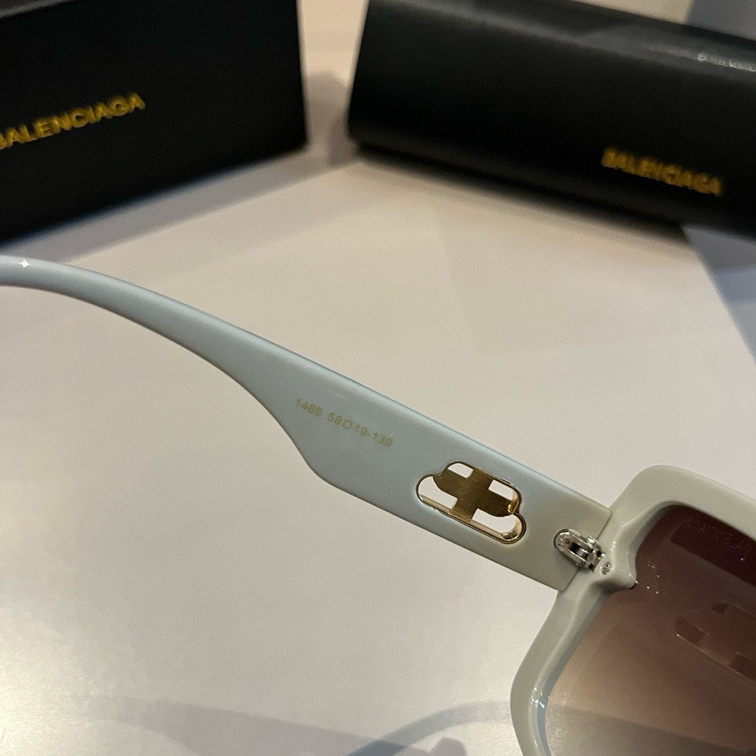 Balenciaga-Retro Flat Frame Leaf Shaped Celebrity Same Style Sunglasses