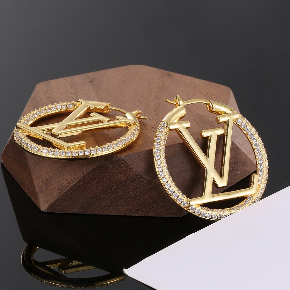 LV-Twig diamond studded earrings