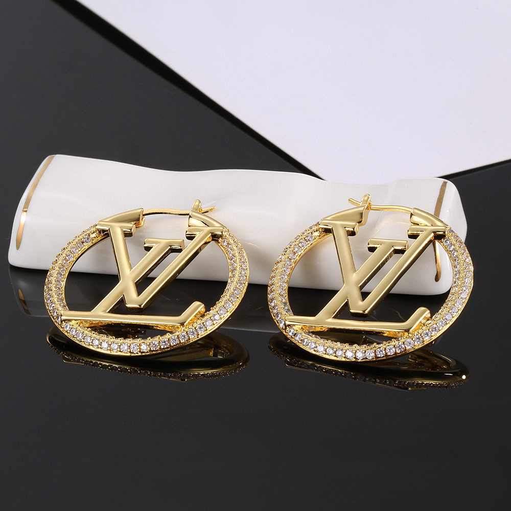 LV-Twig diamond studded earrings