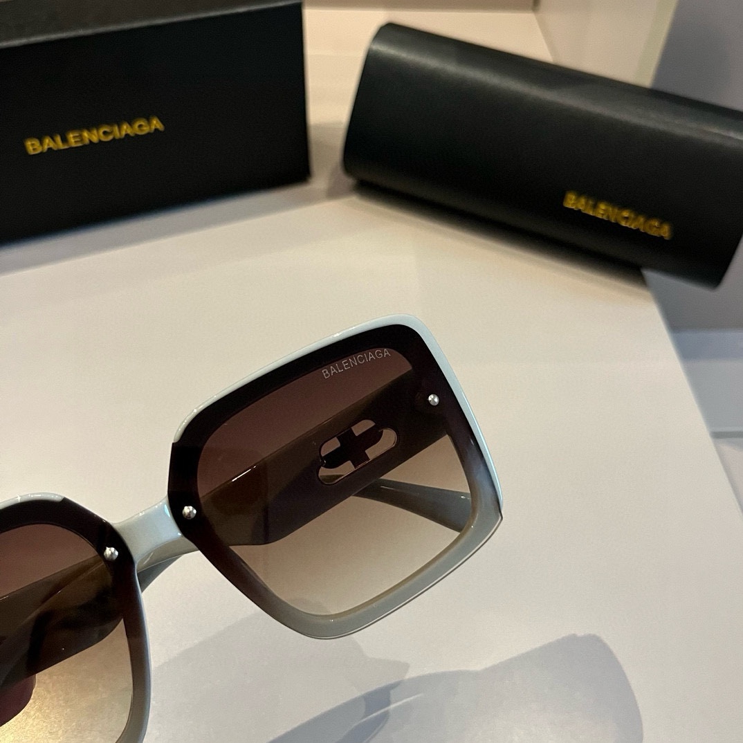 Balenciaga-Retro Flat Frame Leaf Shaped Celebrity Same Style Sunglasses
