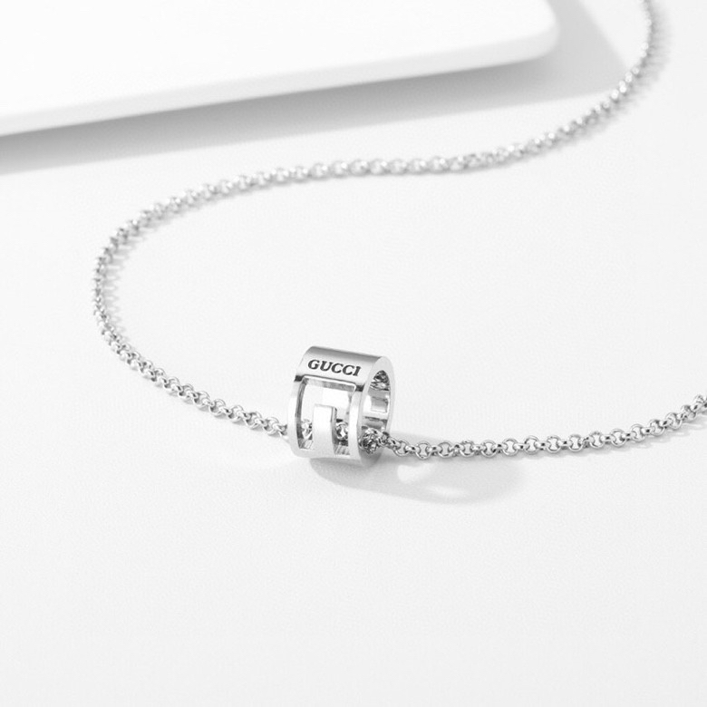 GUCCI-Double Ring Time Comes to Run Couple Necklace