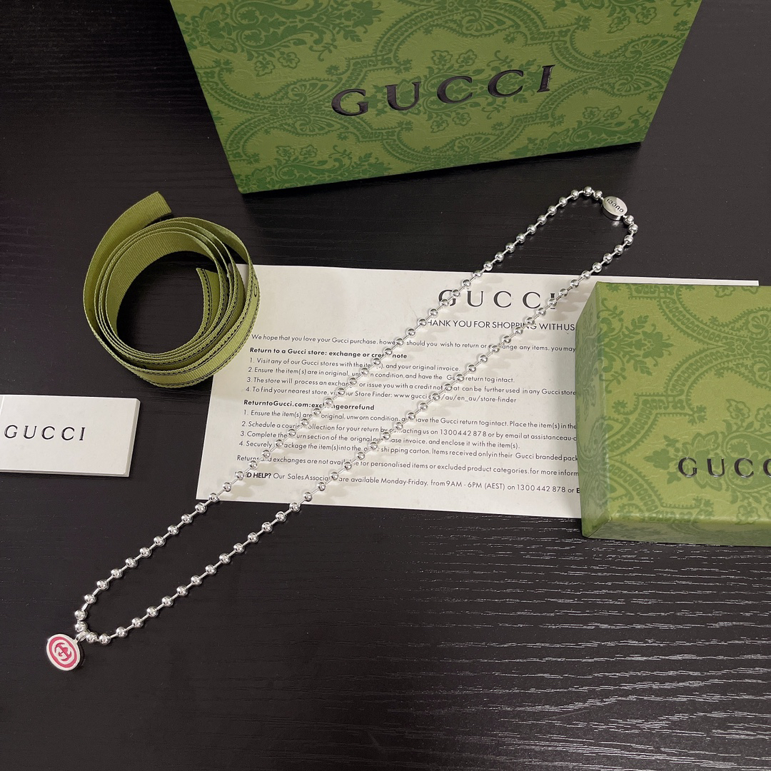 GUCCI-Interlocking bead chain necklace