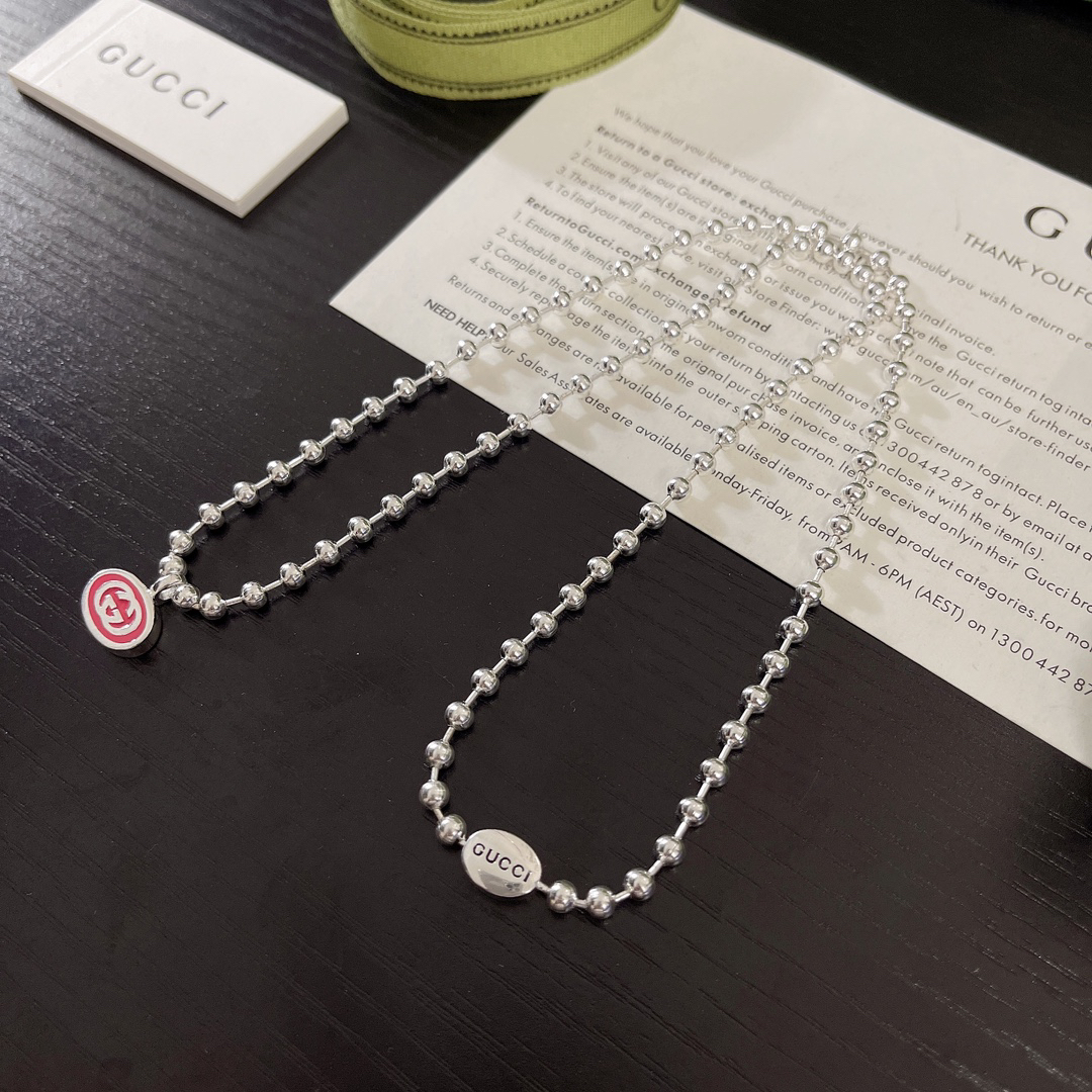 GUCCI-Interlocking bead chain necklace