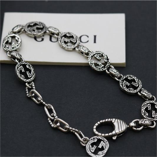GUCCI-Interlocking Double G Carving Vine Pattern Bracelet