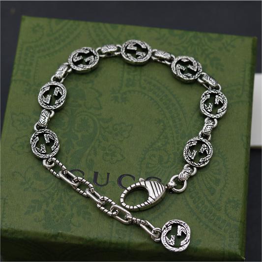 GUCCI-Interlocking Double G Carving Vine Pattern Bracelet