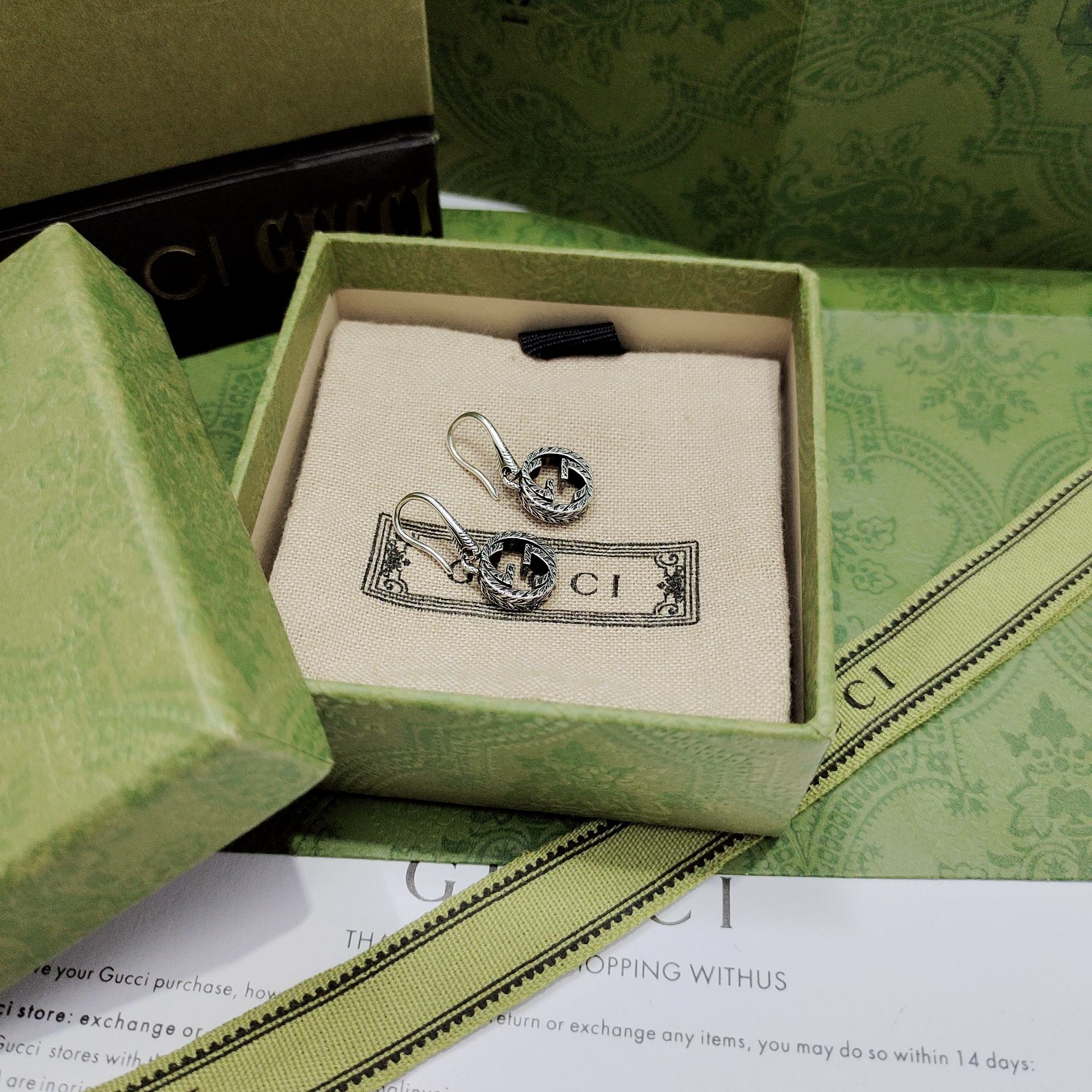 GUCCI-Interlocking retro pendant earrings