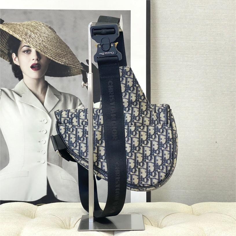 Dior-Canvas blue waist bag