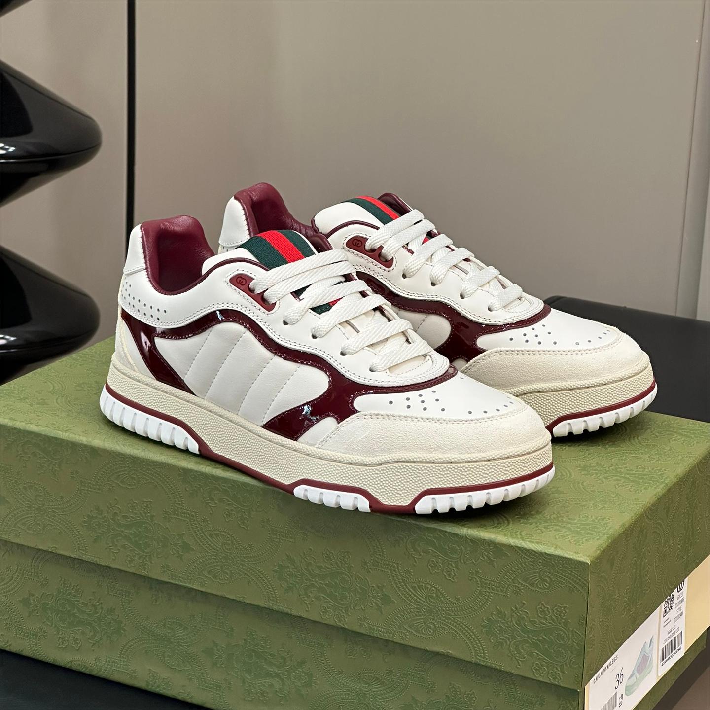 Gucci-Red Web's New Board Shoes