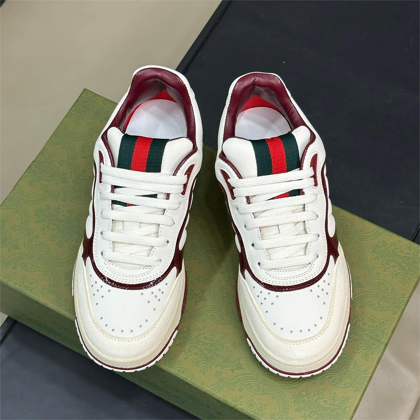 Gucci-Red Web's New Board Shoes