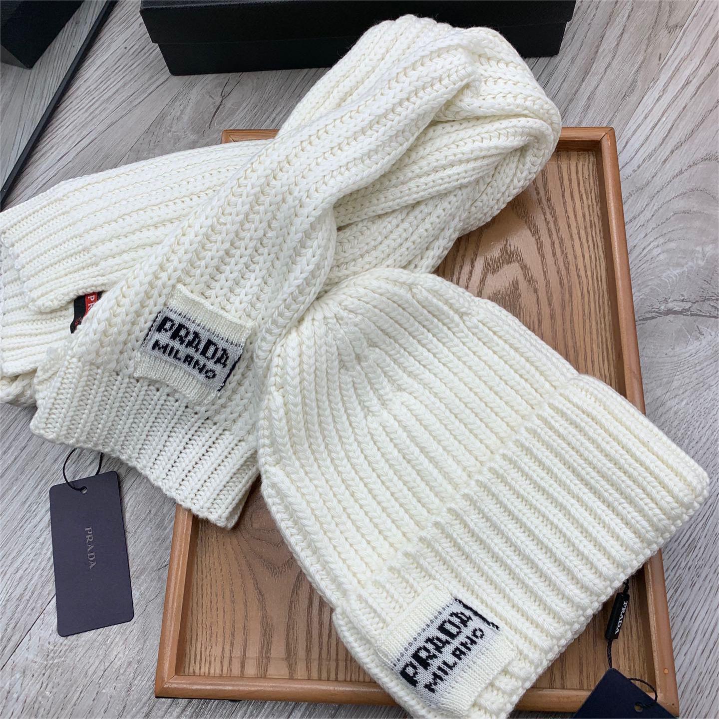 Prada-Wool Knitted Hat Scarf
