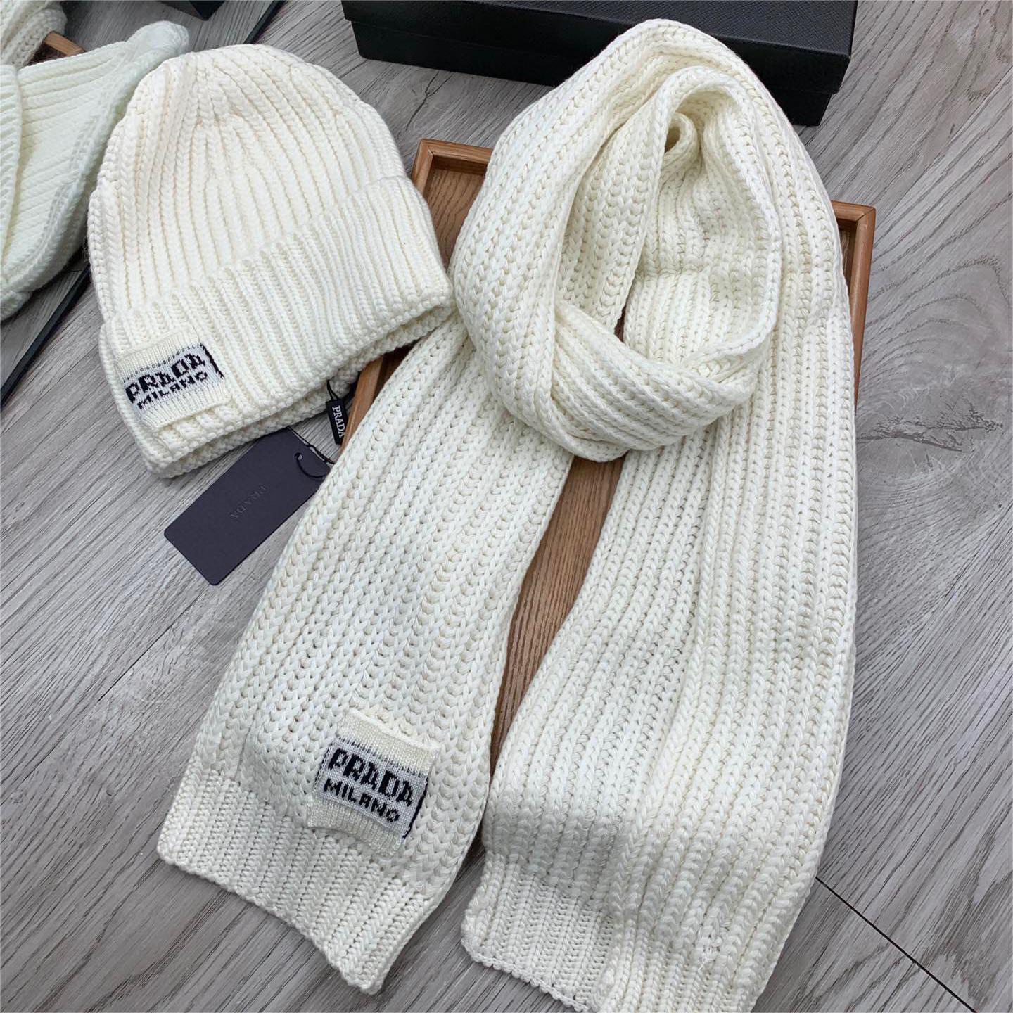 Prada-Wool Knitted Hat Scarf