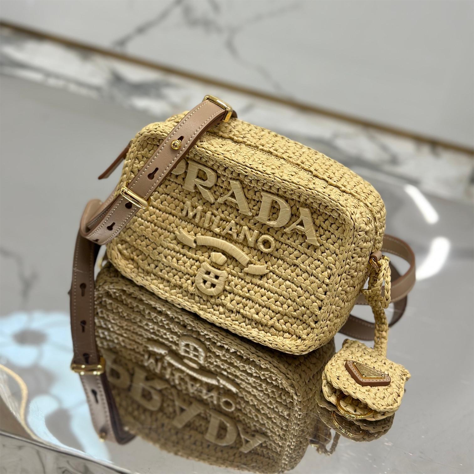 Prada-Straw Camera Bag