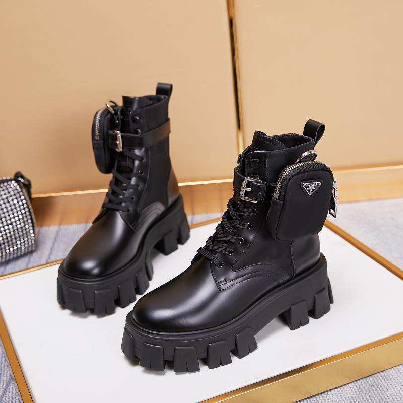 Prada-Triangle Mark Series Martin Boots