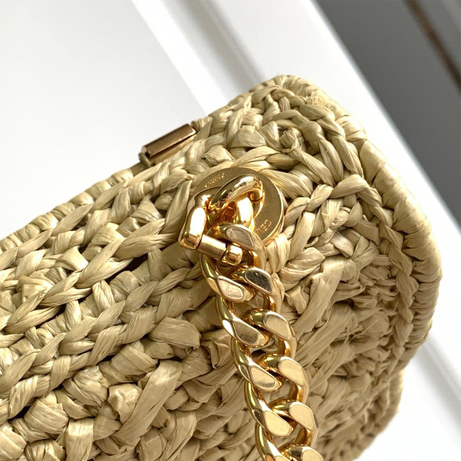 Celine-Trimhe plant woven chain handbag