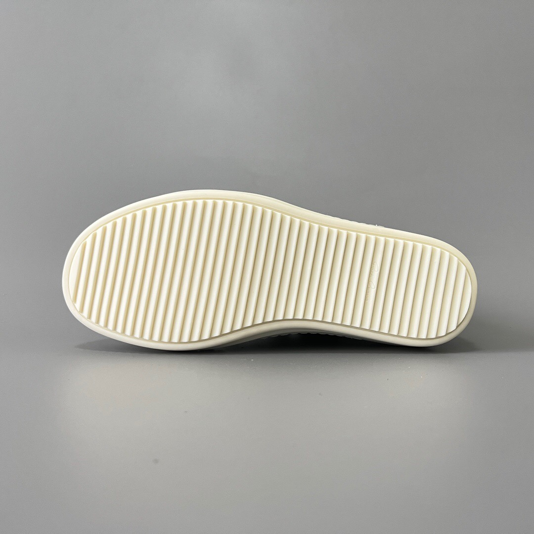 Rick Owens-Main line black low cut lace up leather surface